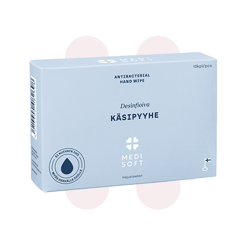 Desinfioiva kasipyyhe vaalean sininen